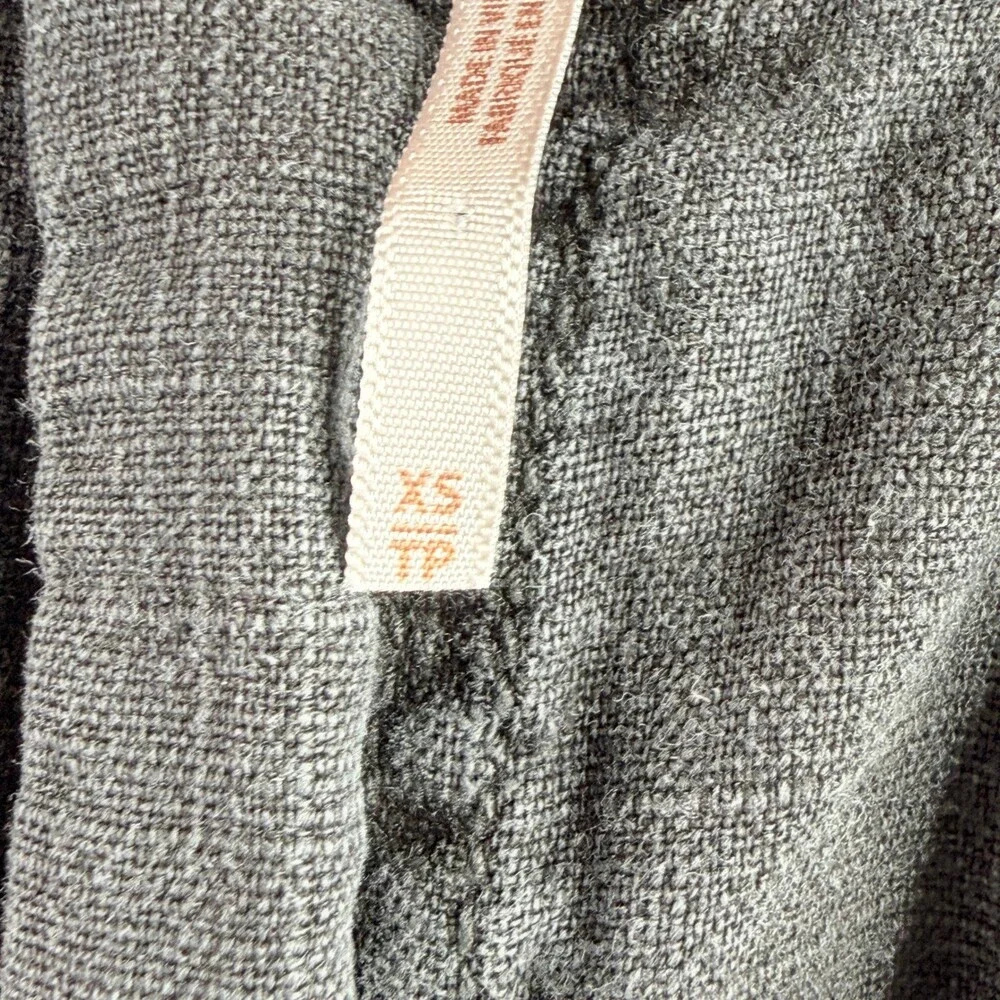 Free People High Road Barrel Pants Womens XS Charcoal Gray Linen Blend Boho